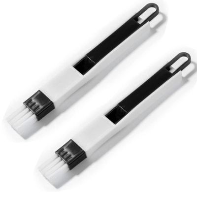 AKOAK 2 Packs Window Trough Cleaning Brush, Mini Dustpan and Brush, Plastic Handle, Removable, Suitable for Home, Office, Garden, Keyboard, Black