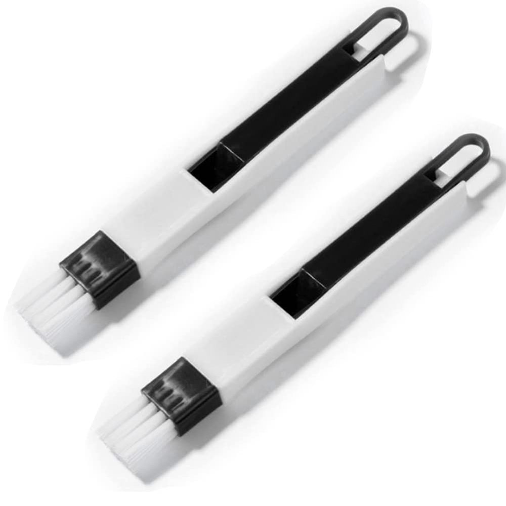 AKOAK 2 Packs Window Trough Cleaning Brush, Mini Dustpan and Brush, Plastic Handle, Removable, Suitable for Home, Office, Garden, Keyboard, Black