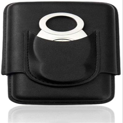 HongLianRiven Cigar Box Humidor Travel Cigar Humidor Case Leather Cigar Box Holder 3 Tube Cigar Accessories Cigar Cutter (Color : Black)