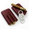 HongLianRiven Cigar Box Humidor Travel Cigar Humidor Case Leather Cigar Box Holder 3 Tube Cigar Accessories Cigar Cutter (Color : Black) view 4