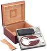 HongLianRiven Cigar Box Humidor Cigar Humidor, Storage Box Case with Hygrometer, Humidifier, Cigar Case, Ashtray, Cigar Cutter and Dropper (Color : Black) view 2