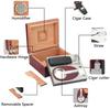 HongLianRiven Cigar Box Humidor Cigar Humidor, Storage Box Case with Hygrometer, Humidifier, Cigar Case, Ashtray, Cigar Cutter and Dropper (Color : Black) view 3