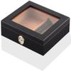 HongLianRiven Cigar Box Humidor Cigar Humidors, Desktop Humidor,Tempered Glasstop, Cedar Divider, and Brass Ring Glass Hygrometer (Color : Black) view 1