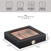 HongLianRiven Cigar Box Humidor Cigar Humidors, Desktop Humidor,Tempered Glasstop, Cedar Divider, and Brass Ring Glass Hygrometer (Color : Black) view 4
