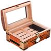 HongLianRiven Cigar Box Humidor Cigar Humidors Cigar Box, Cedar Wood Cigar Humidor, Classic Wood Grain Double-Layer Large-Capacity view 2