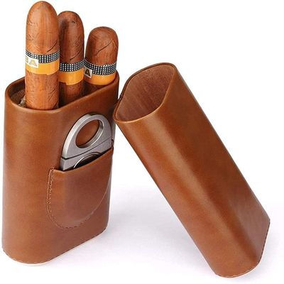 Cigar Box Humidor Cigar Humidors, Portable Humidor with Cigar Holster and Cigar Cutter Hardware with Cigar Cutter