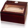 HongLianRiven Cigar Box Humidor Cigar Humidor Box Cigar Case Humidifier Hygrometer Cigar Cutter Glass Humidors view 1