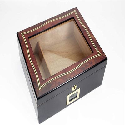 HongLianRiven Cigar Box Humidor Cigar Humidor Cedar Wood Humidor Cigar Humidor Cedar Transparent Window