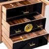 HongLianRiven Cigar Box Humidor Cigar Humidor Constant Temperature Cigar Cabinet, Large Capacity Cigar Storage Box with 3 Drawers,Desktop Humidor view 2
