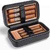 HongLianRiven Cigar Box Humidor Humidor Cigar Travel Case Leather Tube Holder Cigar Accessories Humidifier (Color : Black) view 2
