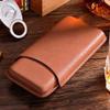 HongLianRiven Cigar Box Humidor Leather Cigar Case Holder 3 Tube Travel Cigar Humidor Box Portable Cigar Accessories Cigar Cutter (Color : Brown) view 2