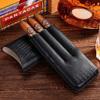 HongLianRiven Cigar Box Humidor Leather Cigar Case Holder 3 Tube Travel Cigar Humidor Box Portable Cigar Accessories Cigar Cutter (Color : Brown) view 4