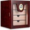HongLianRiven Cigar Box Humidor Front Glass Cigar Humidor Humidifier Storage Box 4-Layer Cedar Trays view 1