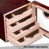 HongLianRiven Cigar Box Humidor Front Glass Cigar Humidor Humidifier Storage Box 4-Layer Cedar Trays view 2