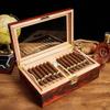 HongLianRiven Cigar Box Humidor Travel Cigar Humidor Box Cigars with Humidifier Hygrometer Cedar Wood Cigar Case Glass Humidors view 2