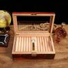 HongLianRiven Cigar Box Humidor Travel Cigar Humidor Box Cigars with Humidifier Hygrometer Cedar Wood Cigar Case Glass Humidors view 4