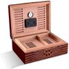 HongLianRiven Cigar Box Humidor Cigar Humidor Case with Hygrometer Humidifier, Cedar Lined Cigar Box Leather Cigar Storage Box (Color : Brown) view 4