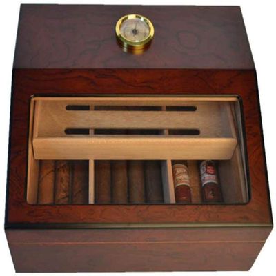 HongLianRiven Cigar Box Humidor Cigar Humidor, Desktop Display Cigar Box Set with Hygrometer and Humidifier, Cigar Case
