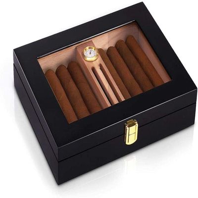 HongLianRiven Cigar Box Humidor Cigar Humidor Box Cigar Case with Humidifier Hygrometer Glass Humidors