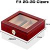 HongLianRiven Cigar Box Humidor Cigar Humidors, Desktop Humidor,Tempered Glasstop, Cedar Divider, and Brass Ring Glass Hygrometer (Color : Brown) view 3
