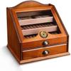 HongLianRiven Cigar Box Humidor Cigar Humidor Case Removable Tray Cigar Desktop Storage Box with Hygrometer Humidifier view 1