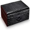 HongLianRiven Cigar Box Humidor Cigar Humidor Case with Hygrometer Humidifier, Cedar Lined Cigar Box Leather Cigar Storage Box (Color : Black) view 1