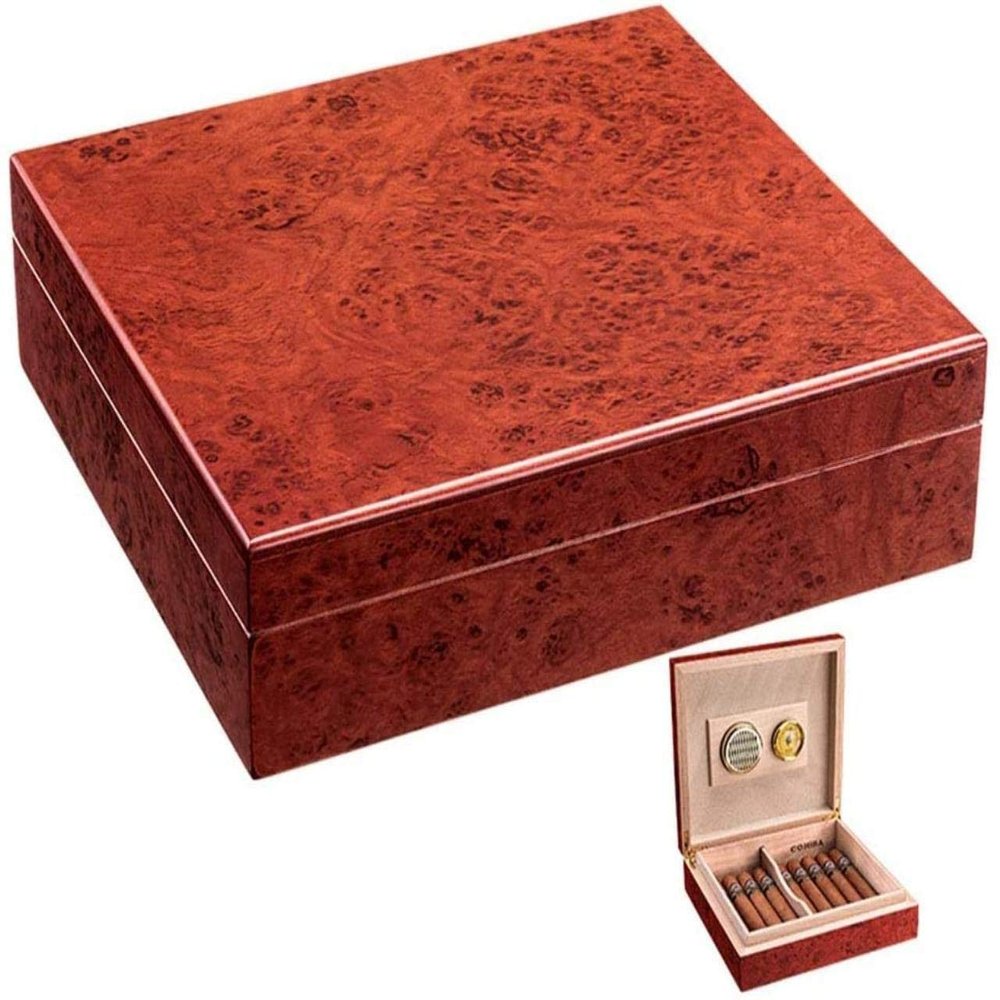 HongLianRiven Cigar Box Humidor Cigar Humidor Case with Hygrometer Humidifier, Cedar Lined Cigar Box Travel Cigar Storage Box (Color : A)