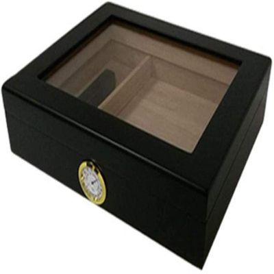HongLianRiven Cigar Box Humidor Cigar Humidors,Travel Cigar Humidor Storage Boxes with Humidifier Humidor Cigar Accessory Box Cases (Color : Black)