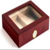 HongLianRiven Cigar Box Humidor Cigar Humidor, Large Glass Top Cedar Storage Box with Hygrometer and Humidifier, Cigar Case (Color : Red) view 1
