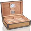 HongLianRiven Cigar Box Humidor Cigar Humidor Box with Hygrometer and Humidifier Cigar Storage Box Case view 3