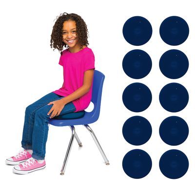BouncyBand Wiggle Seat, Blue, 10-Pack  Small 10.75 D x 2.5 H Wobble Cushion for Kids Aged 3-7  Sensory Tool Promotes Active Learning & Improves Productivity  Includes Pump for Easy-Inflation