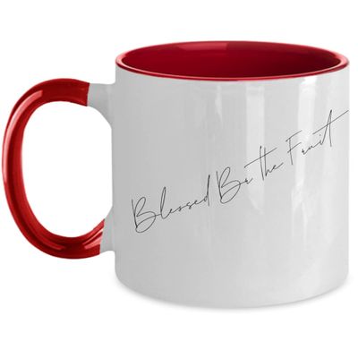 Blessed Be the Fruit Coffee Mug - One of a Kind, Quality, Sturdy, Faith and Gratitude Cup for Coffee, Tea or Other Hot Beverages - Arrives Safely