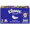 Kleenex Ultra Soft Facial Tissues, 3 Flat Boxes, 120 Tissues per Box, 3-Ply (360 Total), Packaging May Vary view 1