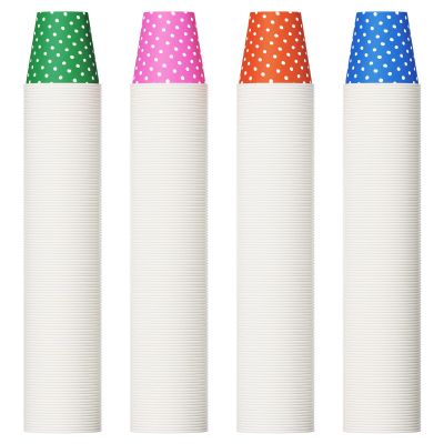 600 Pack 3 oz Paper Cups for Bathroom, Small Mouthwash Cups, Disposable Mini Bathroom Cups, Cold Beverage Drinking Cup for Water Coolers, Party, Home and Office(Dots)