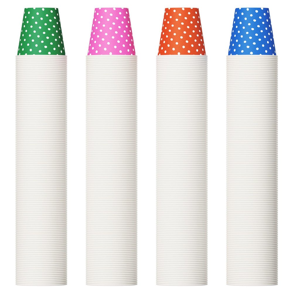 600 Pack 3 oz Paper Cups for Bathroom, Small Mouthwash Cups, Disposable Mini Bathroom Cups, Cold Beverage Drinking Cup for Water Coolers, Party, Home and Office(Dots)