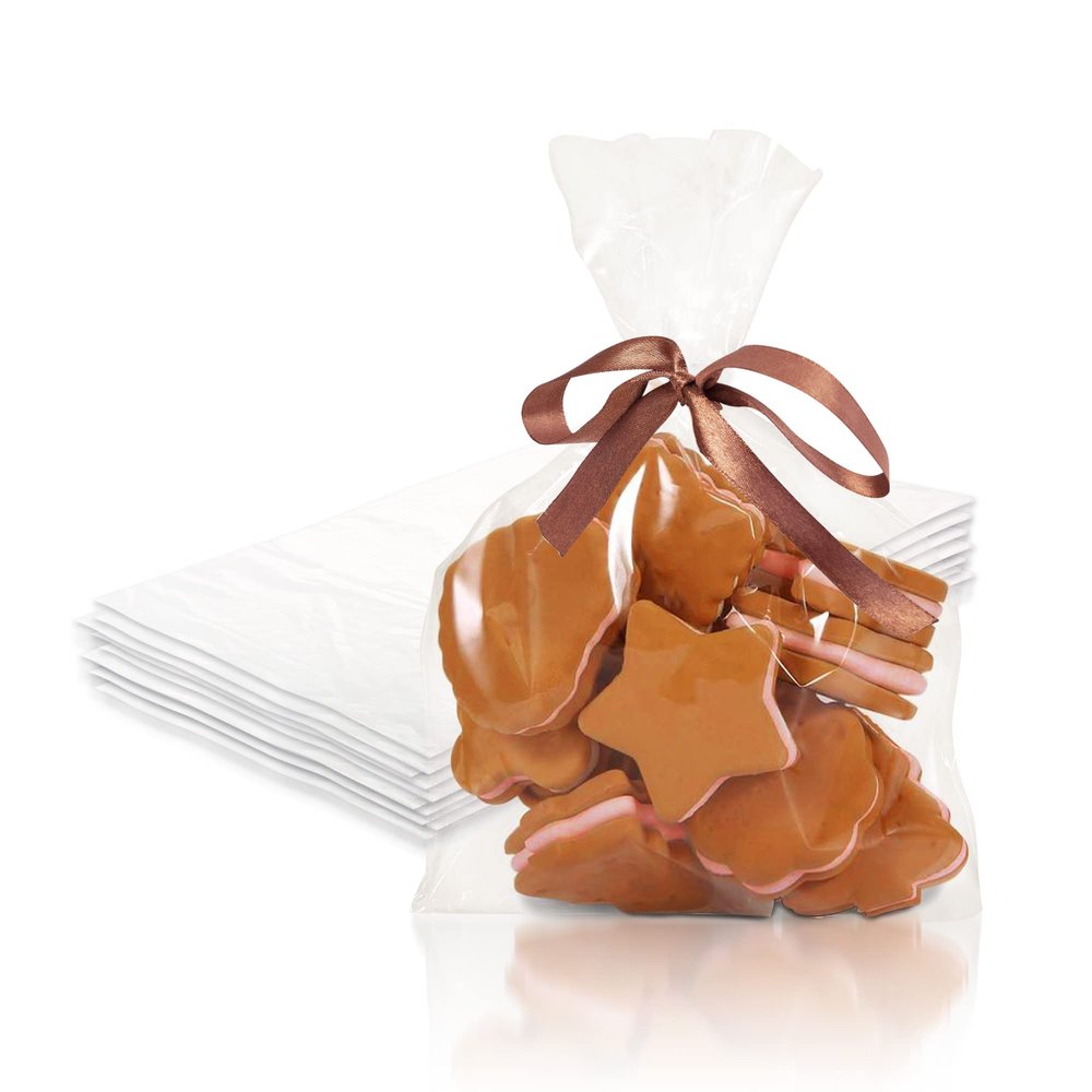 PUREVACY Clear Gusseted Poly Bags, 4 x 2 x 10 Inch. 1000 Pack Side Gusseted Plastic Bags 1 Mil. Leakproof, Ideal for Packaging, Favors, Fruits, Grains, Coffee Beans