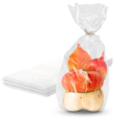 PUREVACY Clear Gusseted Poly Bags, 8 x 4 x 20 Inch. 1000 Pack Side Gusseted Plastic Bags 1 Mil. Leakproof Clear Plastic Bags for Packaging. Clear Gift Bags for Favors, Fruits, Grains, Coffee Beans