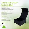 Prime Line Packaging Christmas Gift Boxes with Lids, Holiday Gift Boxes for Presents, Medium Black Gift Box, Collapsible for Wrapping, Birthdays, Weddings, Bulk, 10x10x5, 15 Pack view 2