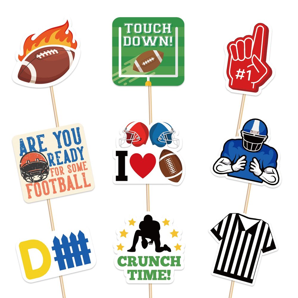 144PCS Football Game Cupcake Toppers Toothpicks - Game Day Sports Party Supplies Cake Picks Decorations Favors