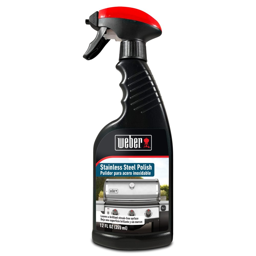Weber Stainless Steel Polish 12oz  Cleans, Polishes & Protects Stainless Steel Surfaces with Fresh Citrus Scent