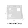 15 XX-Large Plastic Storage Bags, 10 Gallons, Zero BPA, Double Zipper Seal, 3 Mils Thick, Double Layer Carry Handle, 24"x20"x7", Moving, Seasonal, Travel view 2
