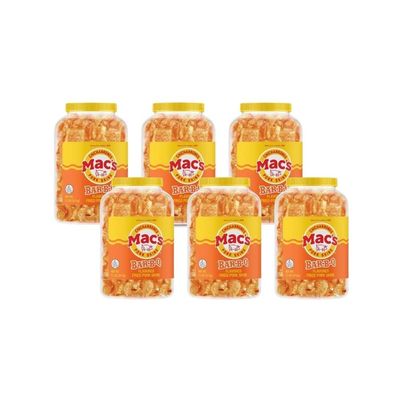 Mac's BBQ Pork Skin Canisters, Organic, Gluten Free, Keto Friendly Snacks, 7.5oz (Pack of 6)