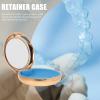 Healifty Portable Dental Retainer Box Dental Braces Case Practical Invisible Denture Case Dental Mouth Guard Case with Mirror Oral Care Box (Golden), 8.7X2.7CM view 3