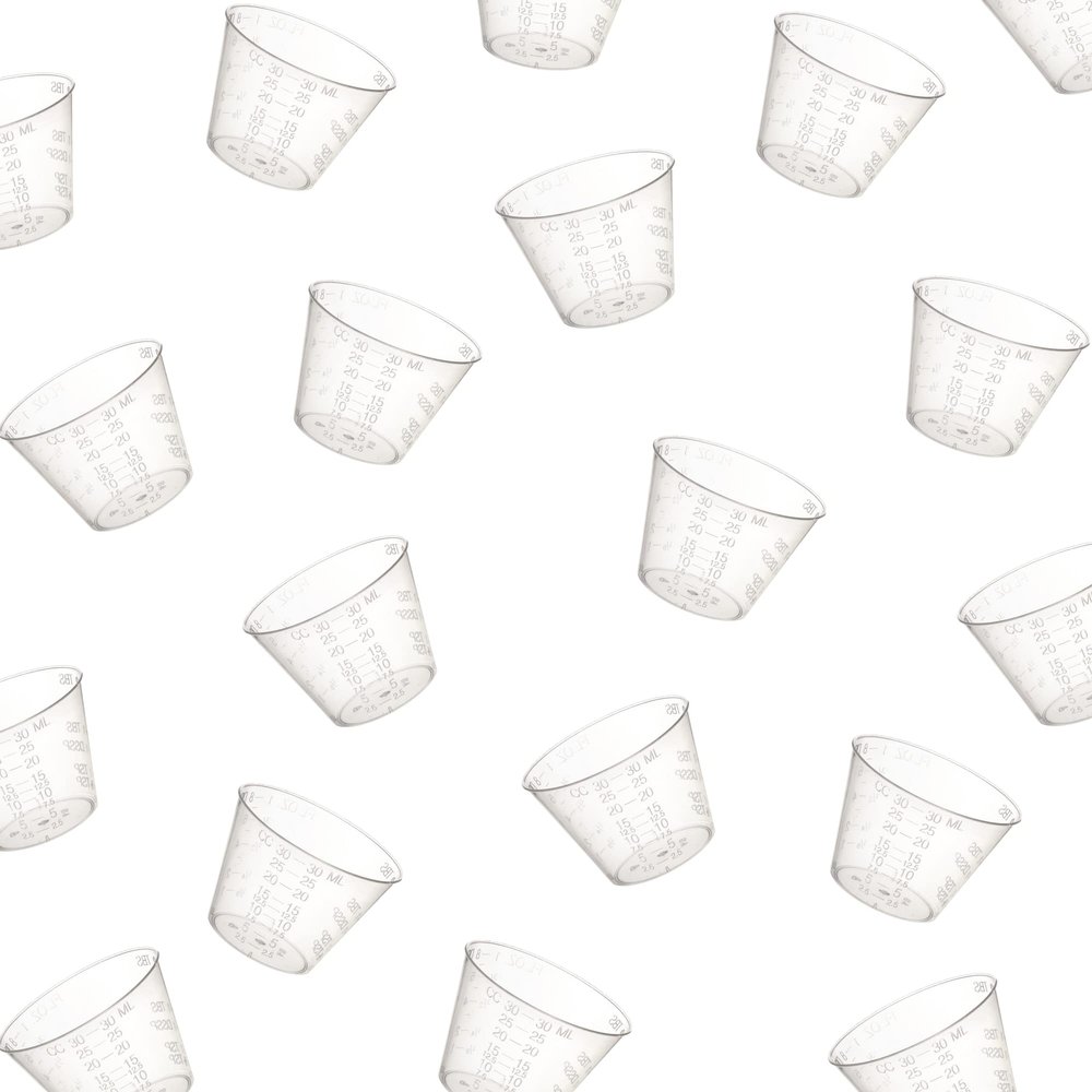 [100 Count - 1 oz.] Perfect Stix Disposable Graduated Plastic Medicine Cups - For Mixed Pills, Medication Measuring, Resin Mixing, Mouthwash