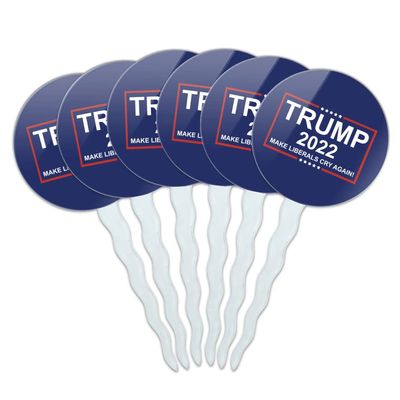 GRAPHICS & MORE Trump 2022 Cupcake Picks Toppers Decoration Set of 6