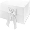 BLK&WH Extra Large Gift Box with Ribbon - 16.3x14.2x5 Inches, White Bridesmaid Proposal Box for Large Gifts view 1