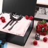 BLK&WH Extra Large Gift Box with Ribbon - 16.3x14.2x5 Inches, Black Groomsman Proposal Box for Large Gifts and Clothes (Glossy) view 2
