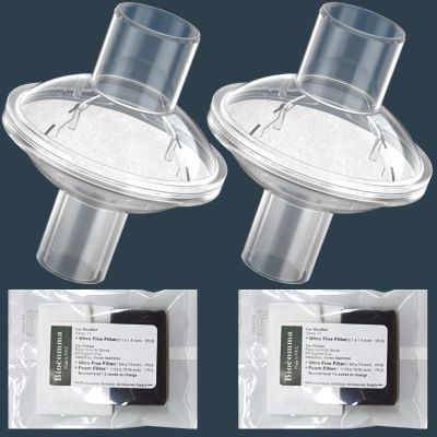Biocomma Fit&in&Line CPAP Filter for Dreamstation - Everness CPAP Filters for 22MM Tubing Machines, Purify Black Debris for Clean Air (2)