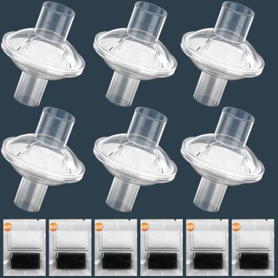 Biocomma Fit&in&Line CPAP Filter for Dreamstation - Everness CPAP Filters for 22MM Tubing Machines, Purify Black Debris for Clean Air (6)