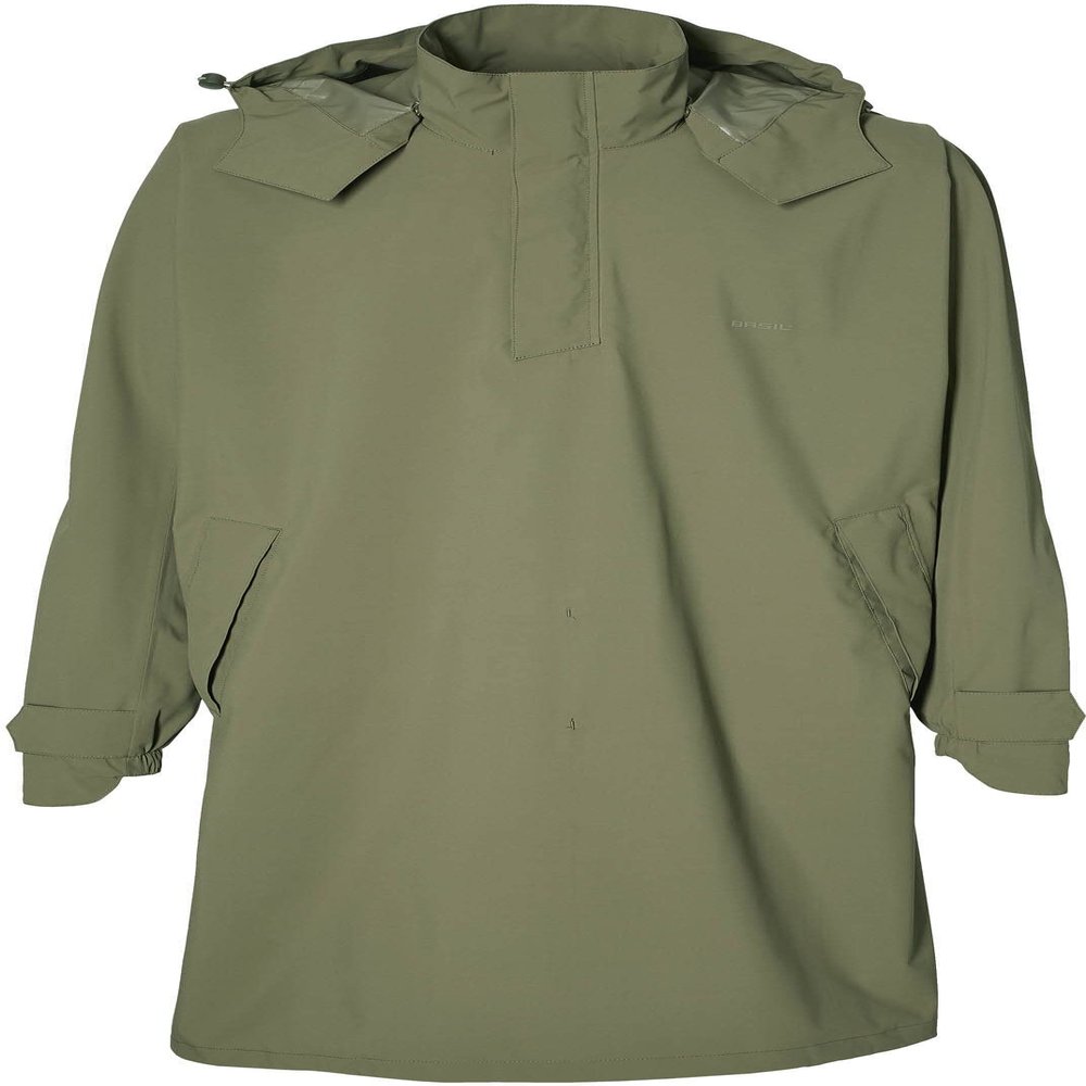 Basil Rain Poncho Mosse Helmets, Olive Green, M-L, Olive Green, ml